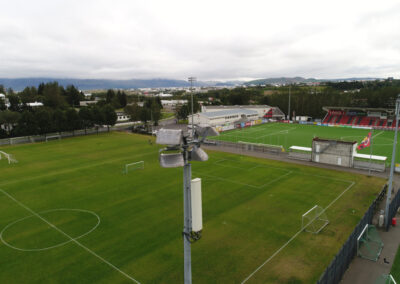 Vikingur sports club, football field, renovation